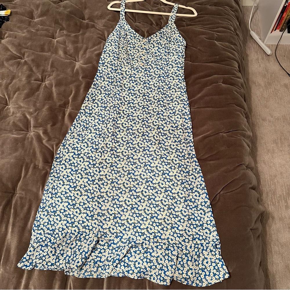 Lulus Floral Blue and White Dress